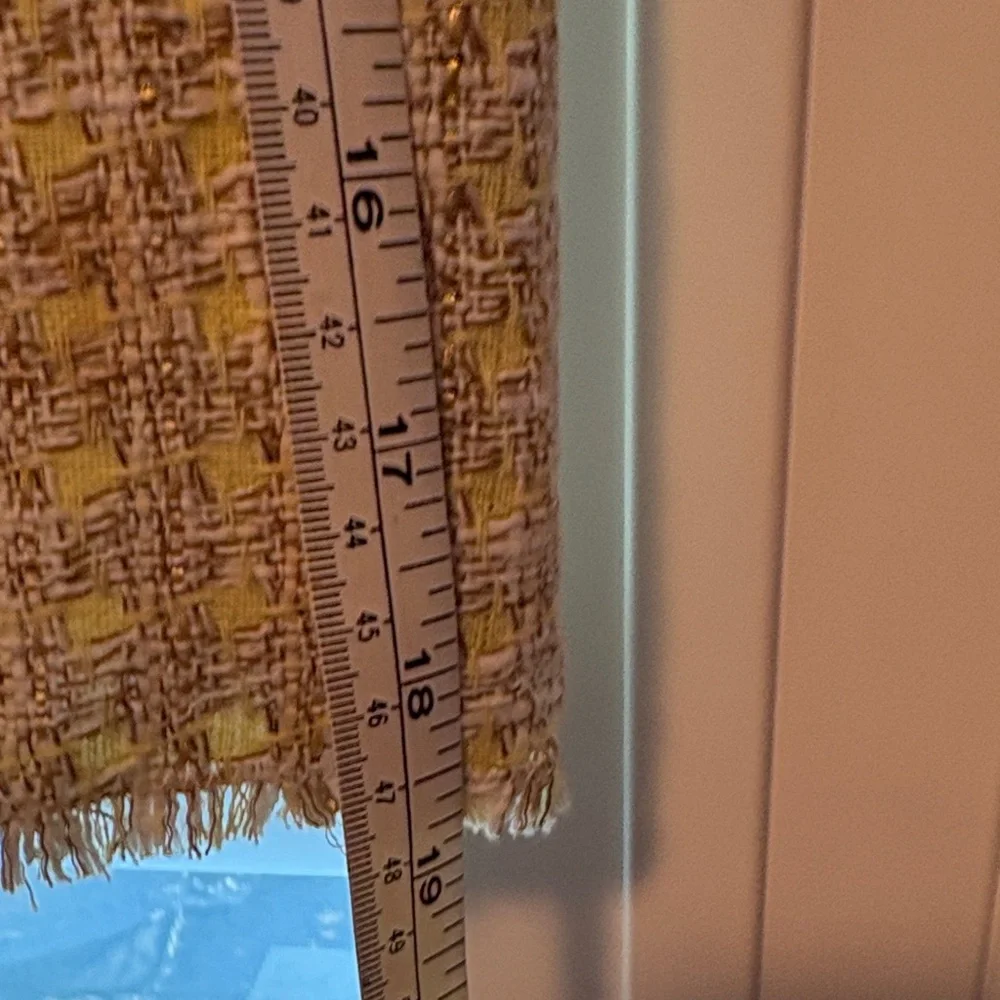 Ann Taylor Pale Yellow and Gold Tweed Skirt NWOT